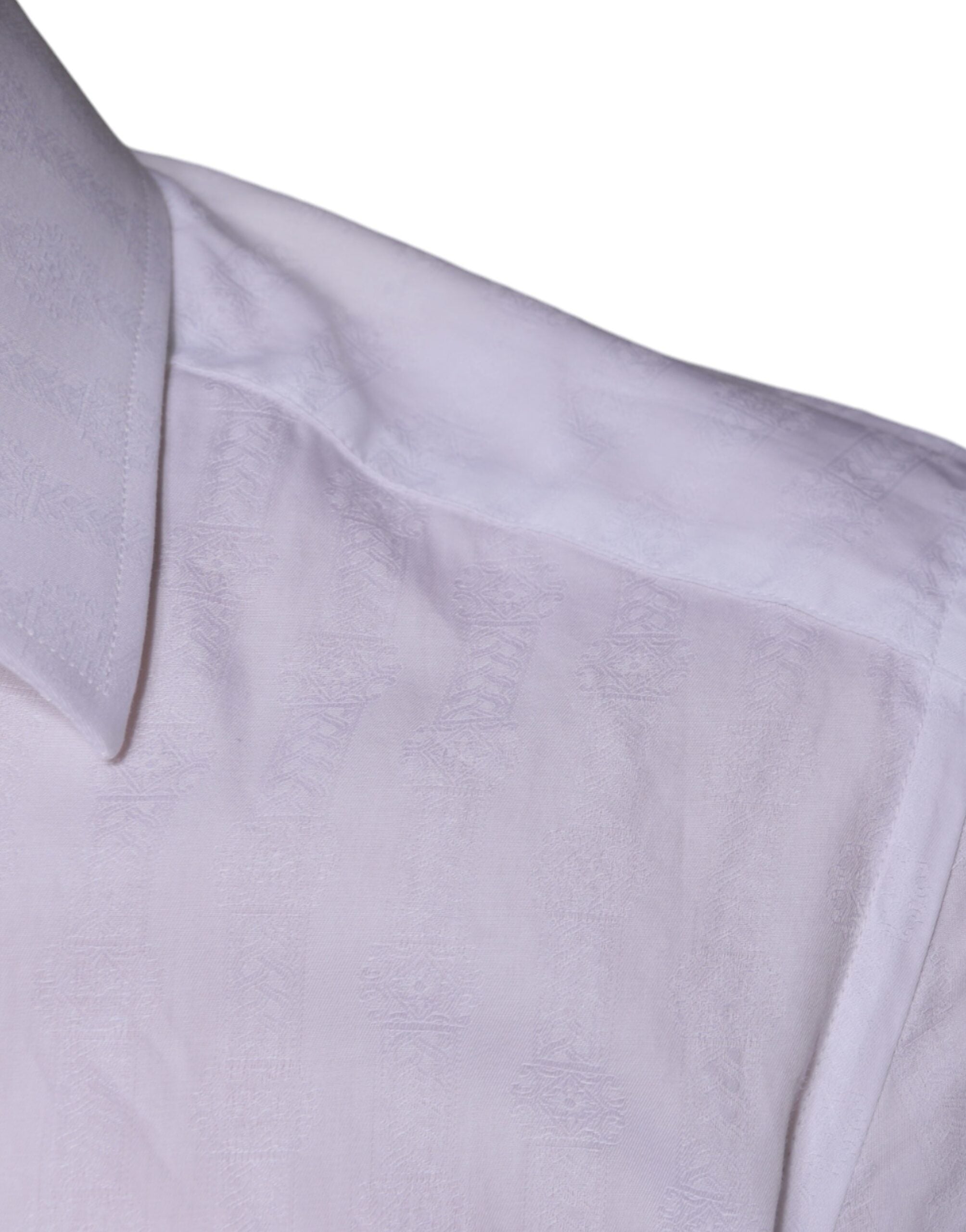 Dolce & Gabbana White Cotton Shirt GOLD Formal Shirt for Men